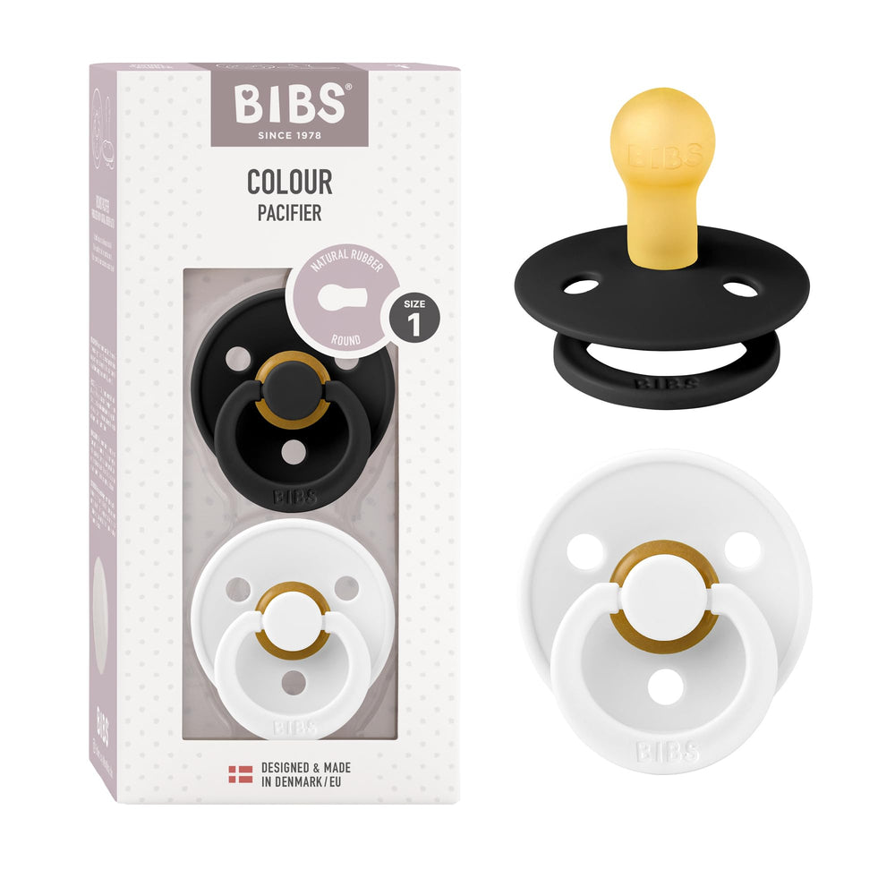 BIBS pacifiers Colour Collection 2-pack in black and white for versatile soothing