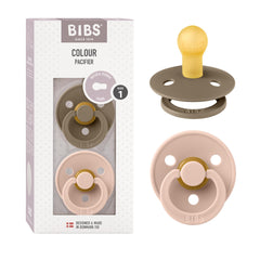 BIBS pacifiers colour collection pack shows varied colors for soothing newborns.