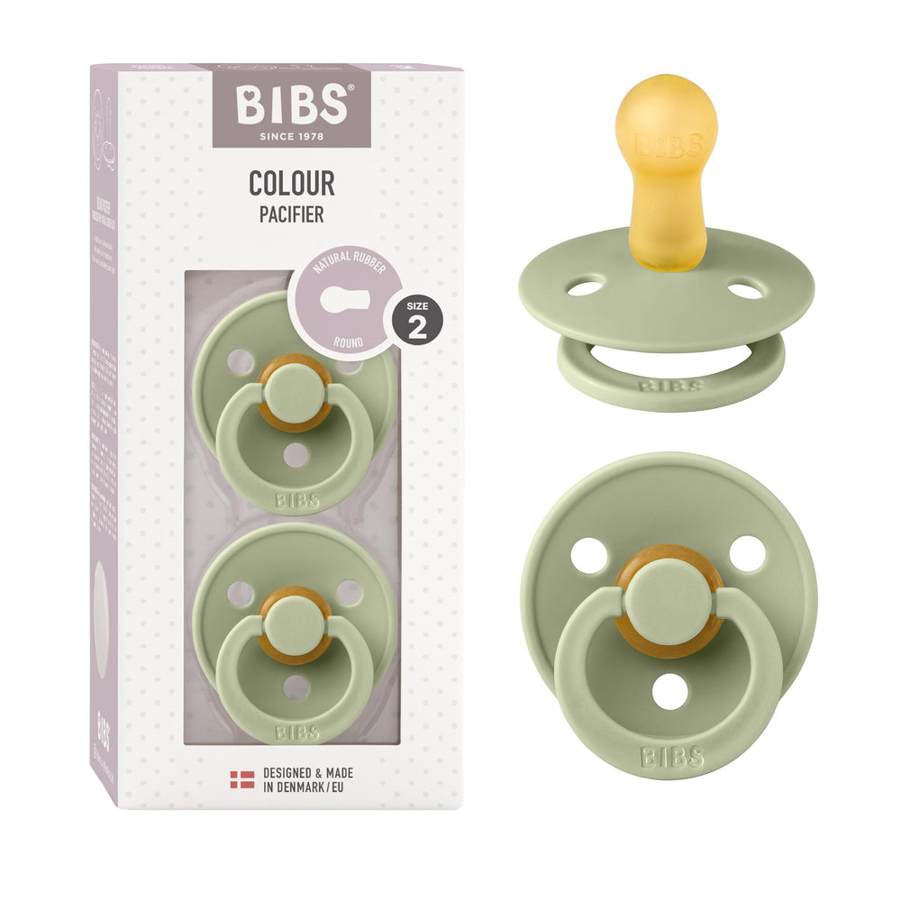 BIBS pacifiers sage bottle closeup highlights natural latex softness for soothing comfort