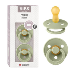 BIBS pacifiers sage bottle closeup highlights natural latex softness for soothing comfort