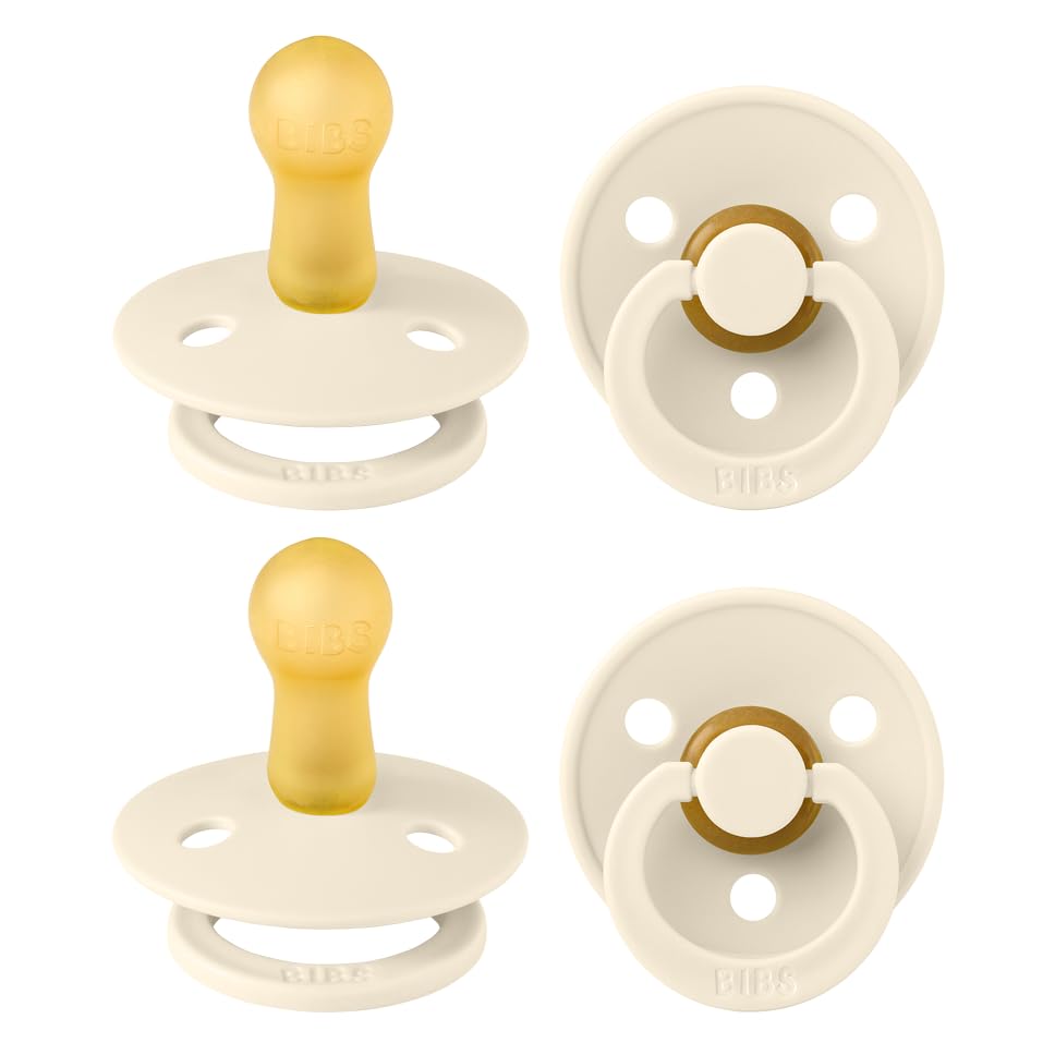 BIBS pacifiers Ivory front view showing classic soothing look and safe comfort.