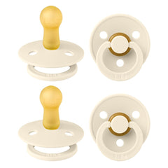 BIBS pacifiers Ivory front view showing classic soothing look and safe comfort.