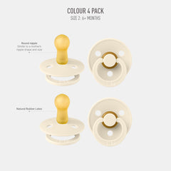 BIBS pacifiers Ivory nipple detail shows natural latex for gentle soothing.