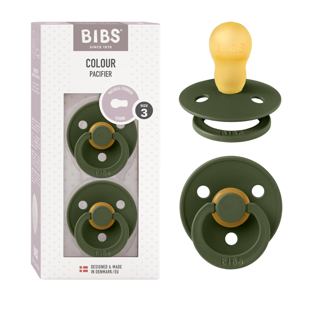 BIBS hunter green pacifier pack front for soothing babies