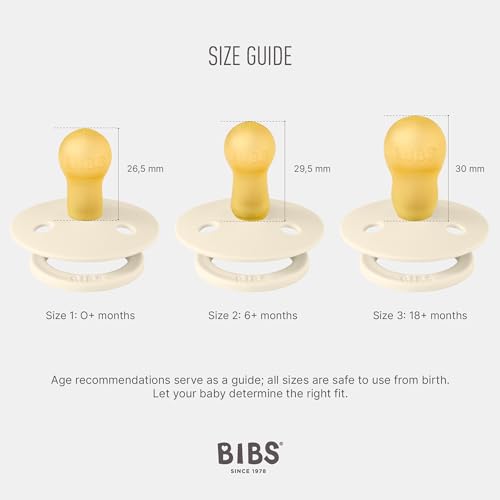 BIBS Pacifiers latex-natural rubber close-up shows soft texture for comfort.
