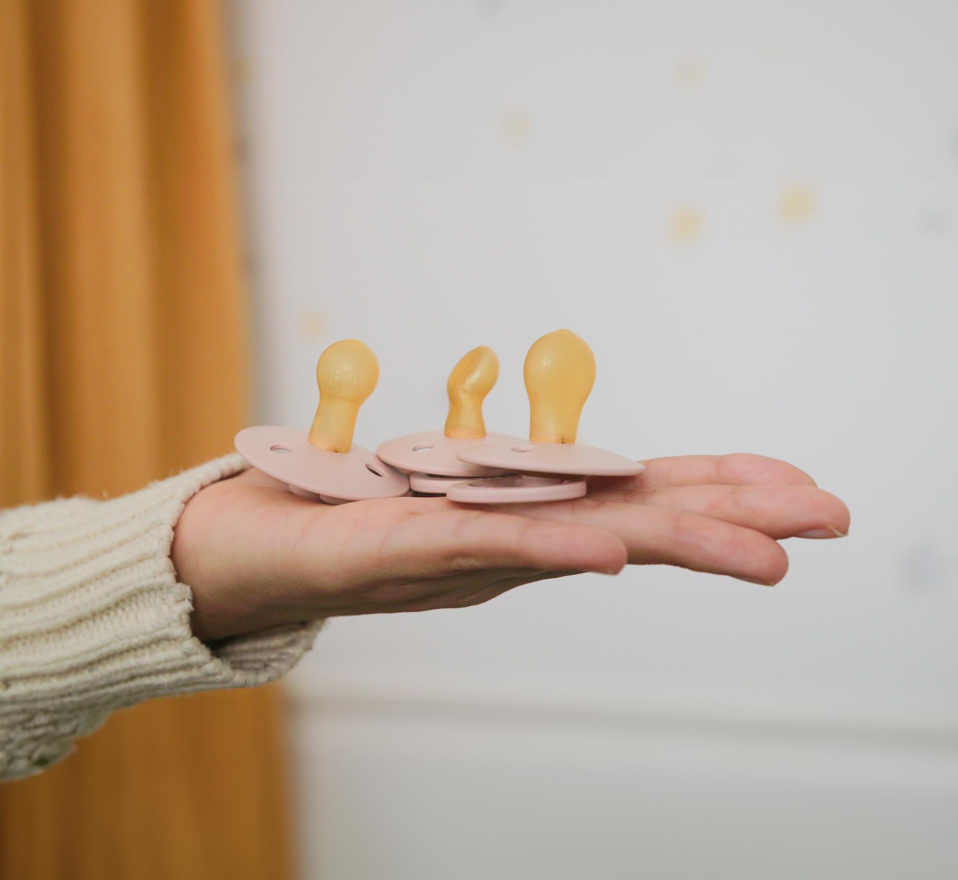 BIBS pacifiers made in Denmark stamp emphasizes craftsmanship and heritage in each piece.