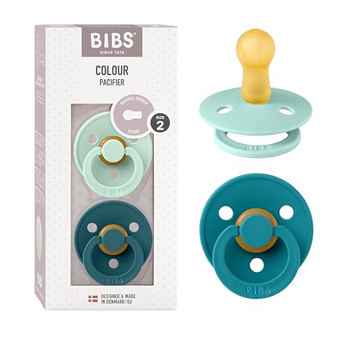 BIBS pacifiers Nordic Mint and Forest Lake pack front view highlighting soothing color options.