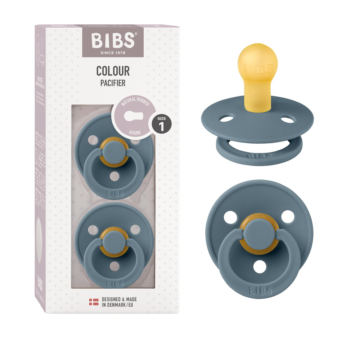 BIBS petrol blue pack of 2 pacifiers for natural soothing