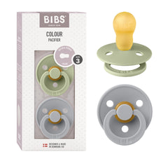 BIBS pacifiers Sage Cloud pack-2 shown in calming colors for soothing baby comfort.