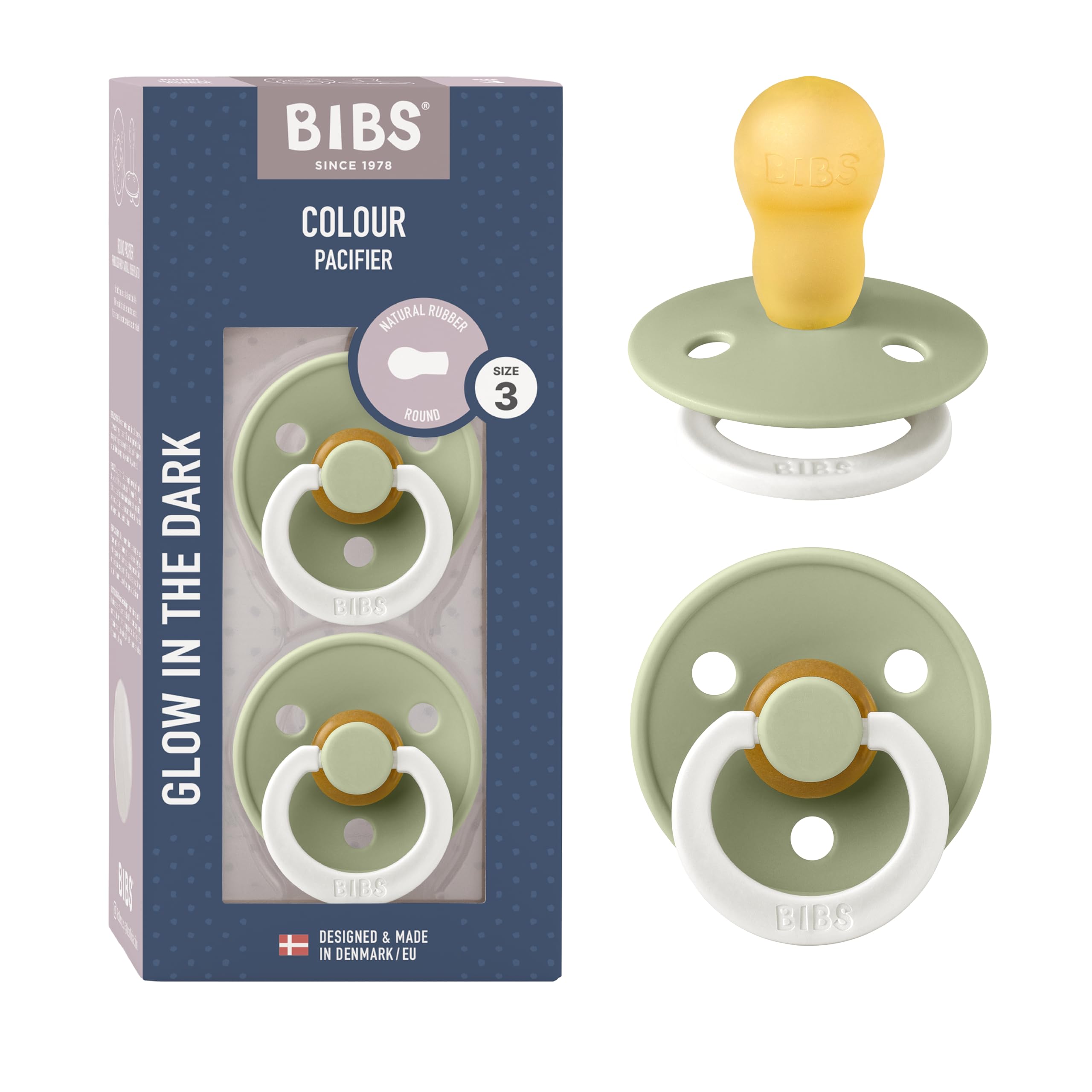 BIBS pacifiers Sage Night Tie Dye two-pack soothing bedtime comfort
