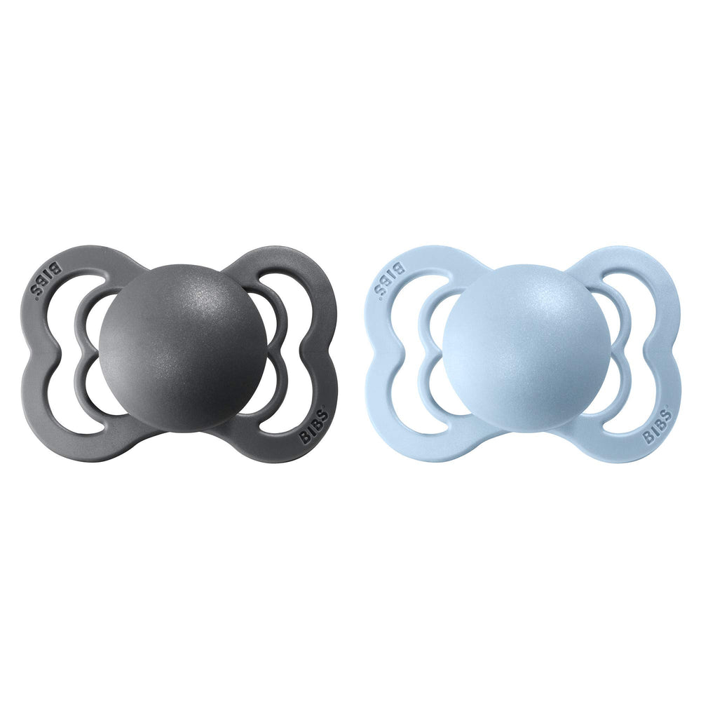 BIBS pacifiers supreme collection 2-pack in box for easy swapping