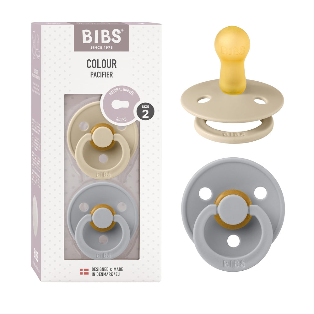 BIBS pacifiers Vanilla/Cloud packaged for gifting and everyday use