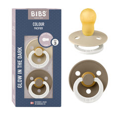 BIBS Vanilla Glow pacifier close-up shows natural latex softness for gentle soothing