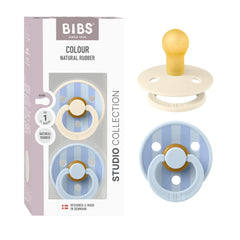 BIBS Studio 2-Pack front view—stylish pacifiers for soothing baby comfort.