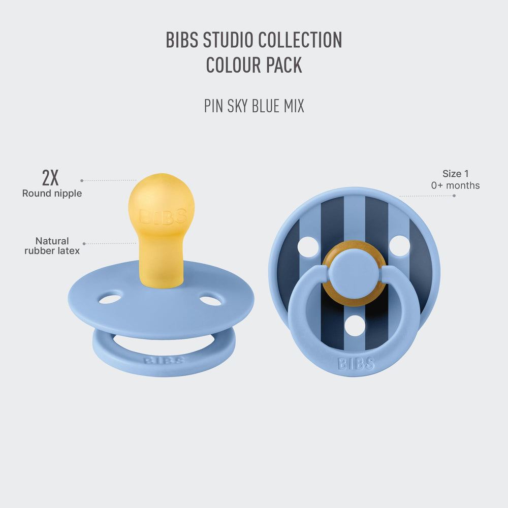 BIBS Studio Collection pacifier round nipple closeup showing natural rubber latex texture
