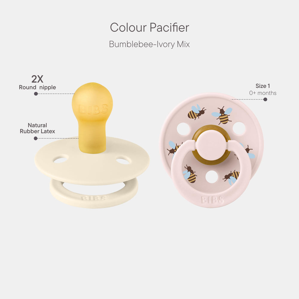 BIBS Studio Soother Round Nipple closeup: natural latex and comforting baby shape.