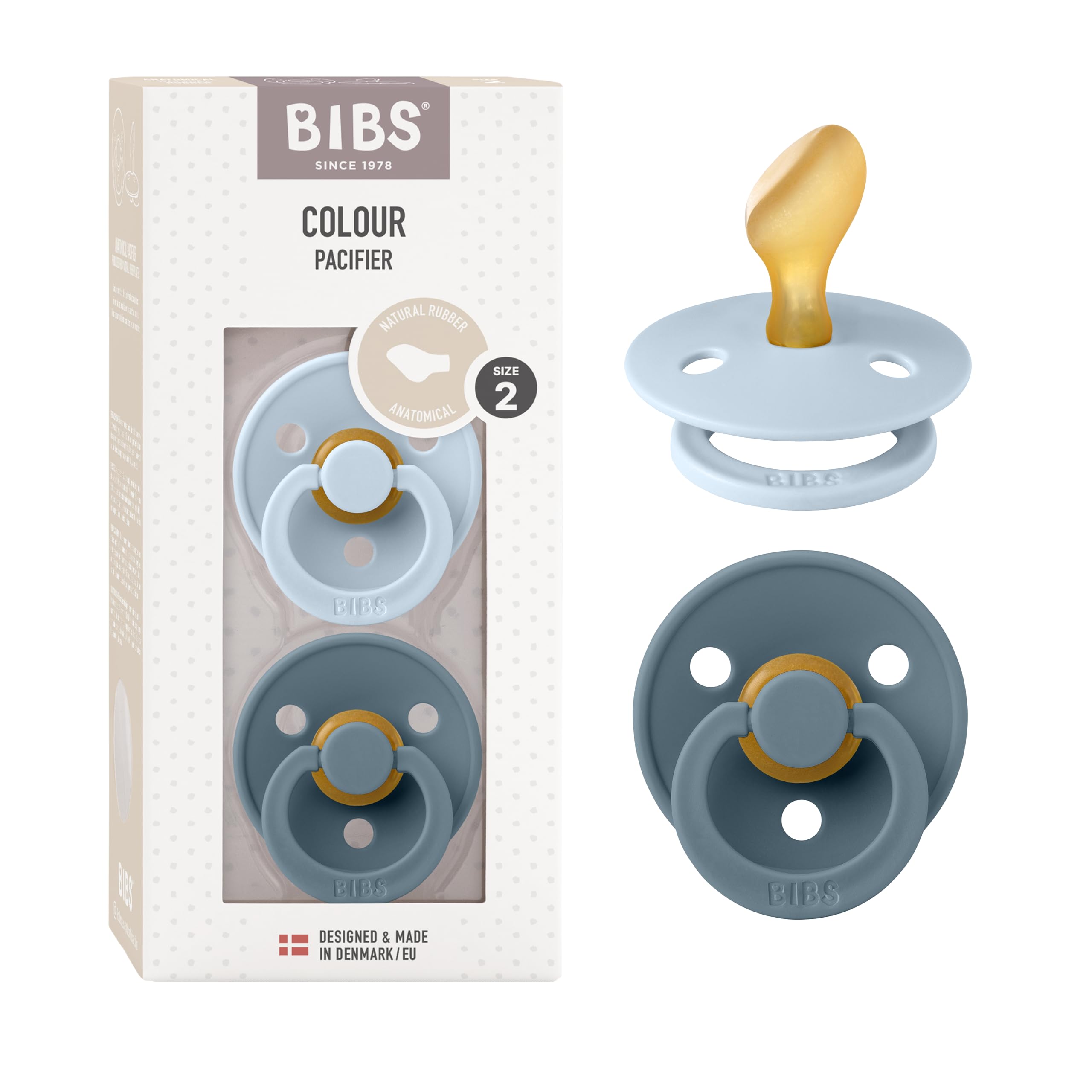 BIBS pacifiers set2 baby-blue petrol pacifier for soothing infant comfort and stylish look.