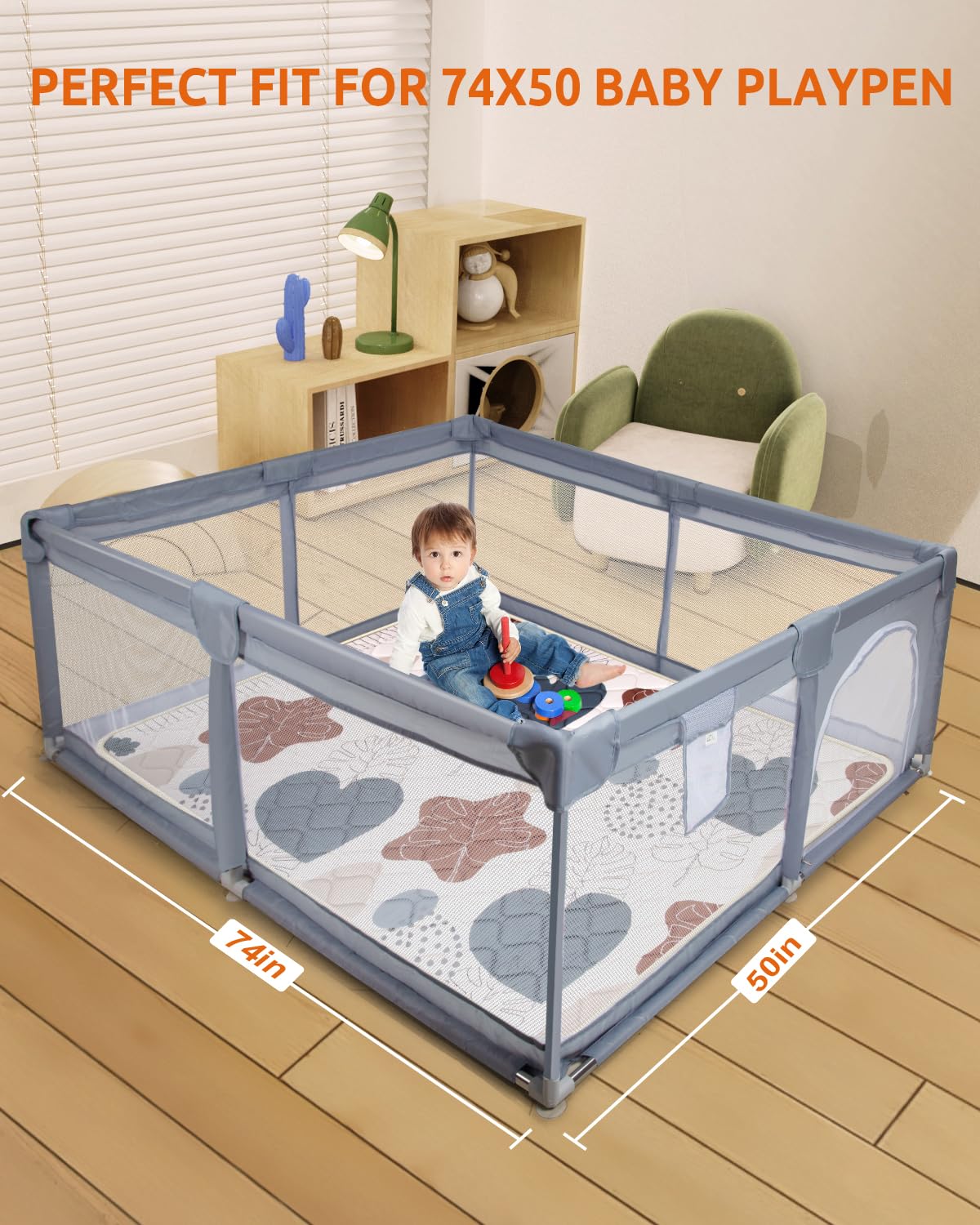BICESTE large baby playmat with soft foam cushioning for comfortable floor play