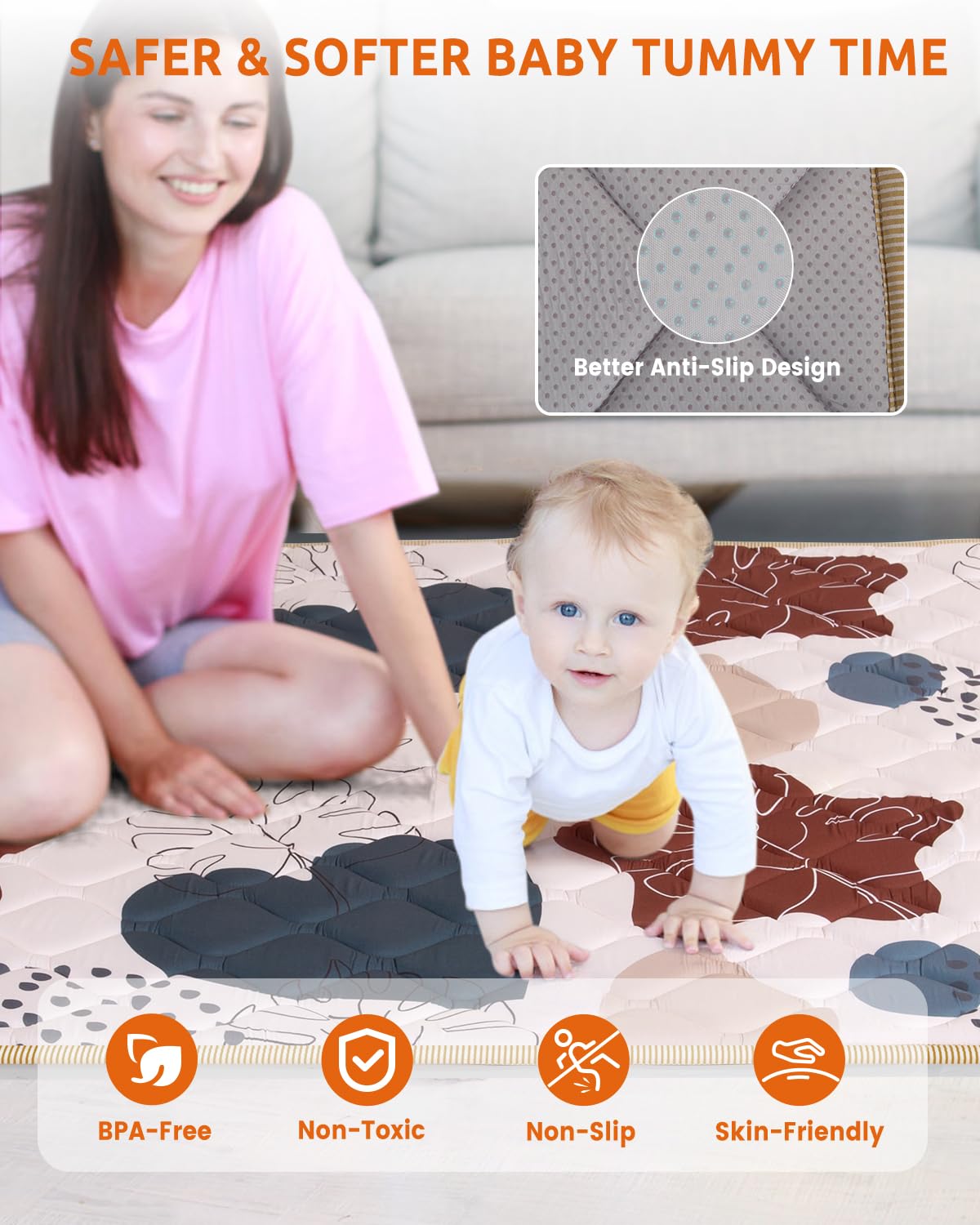 BICESTE machine washable playmat simplifies cleanup after spills