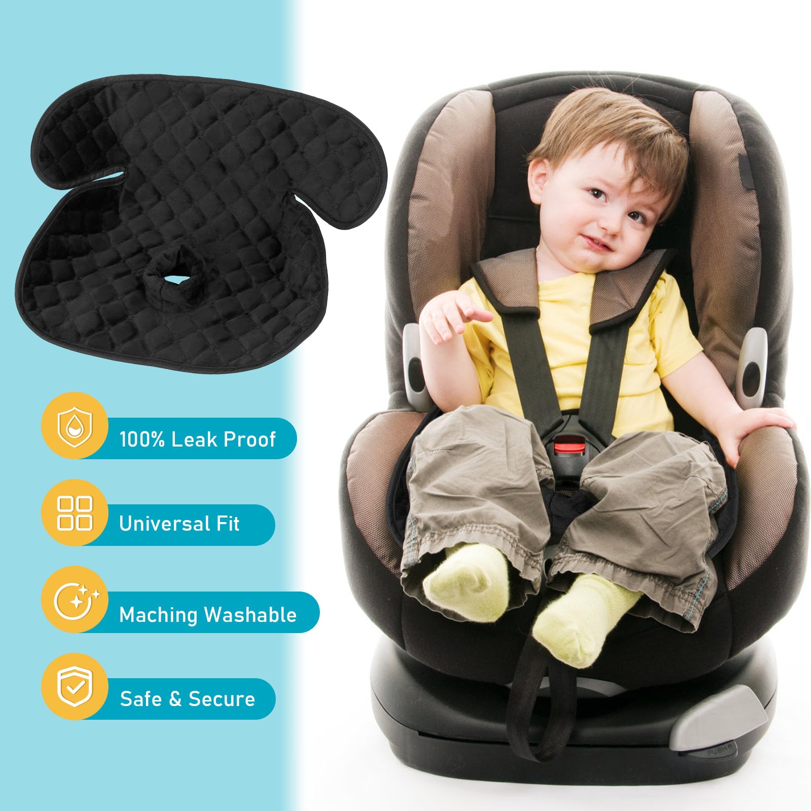 BicycleStore Piddle Pad soft velvet fabric emphasizes gentle touch on baby's skin.