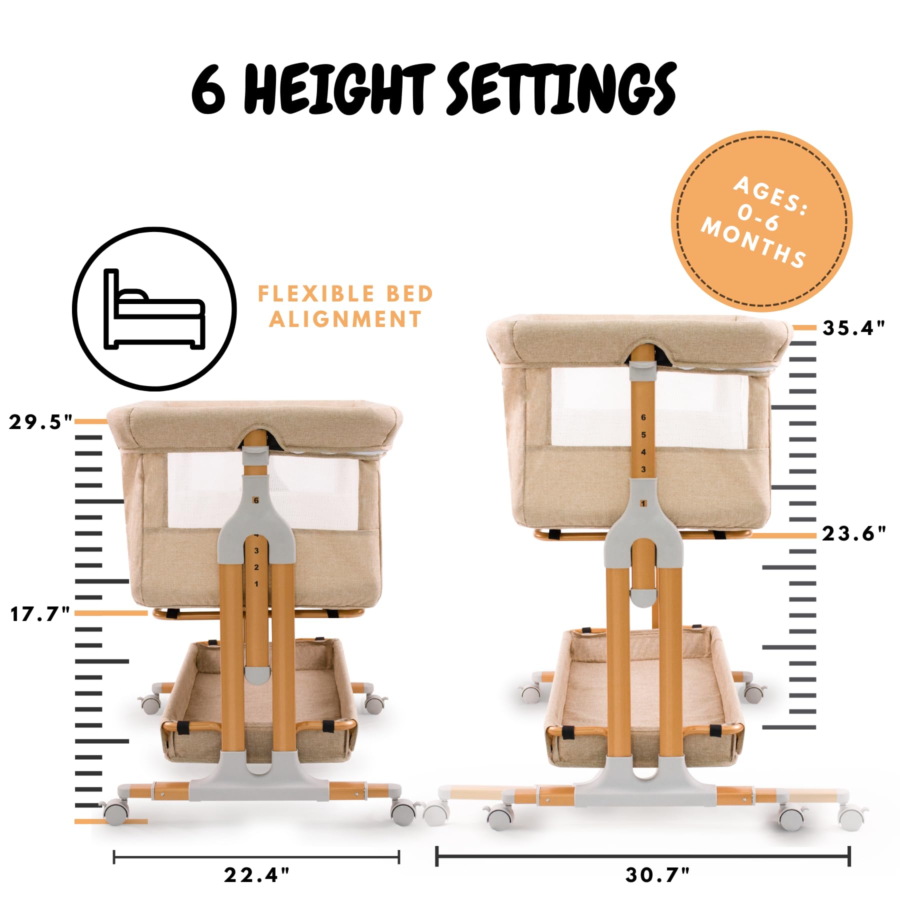 bicystar Baby Bassinet-under-storage demonstrates ample space for diapers and essentials