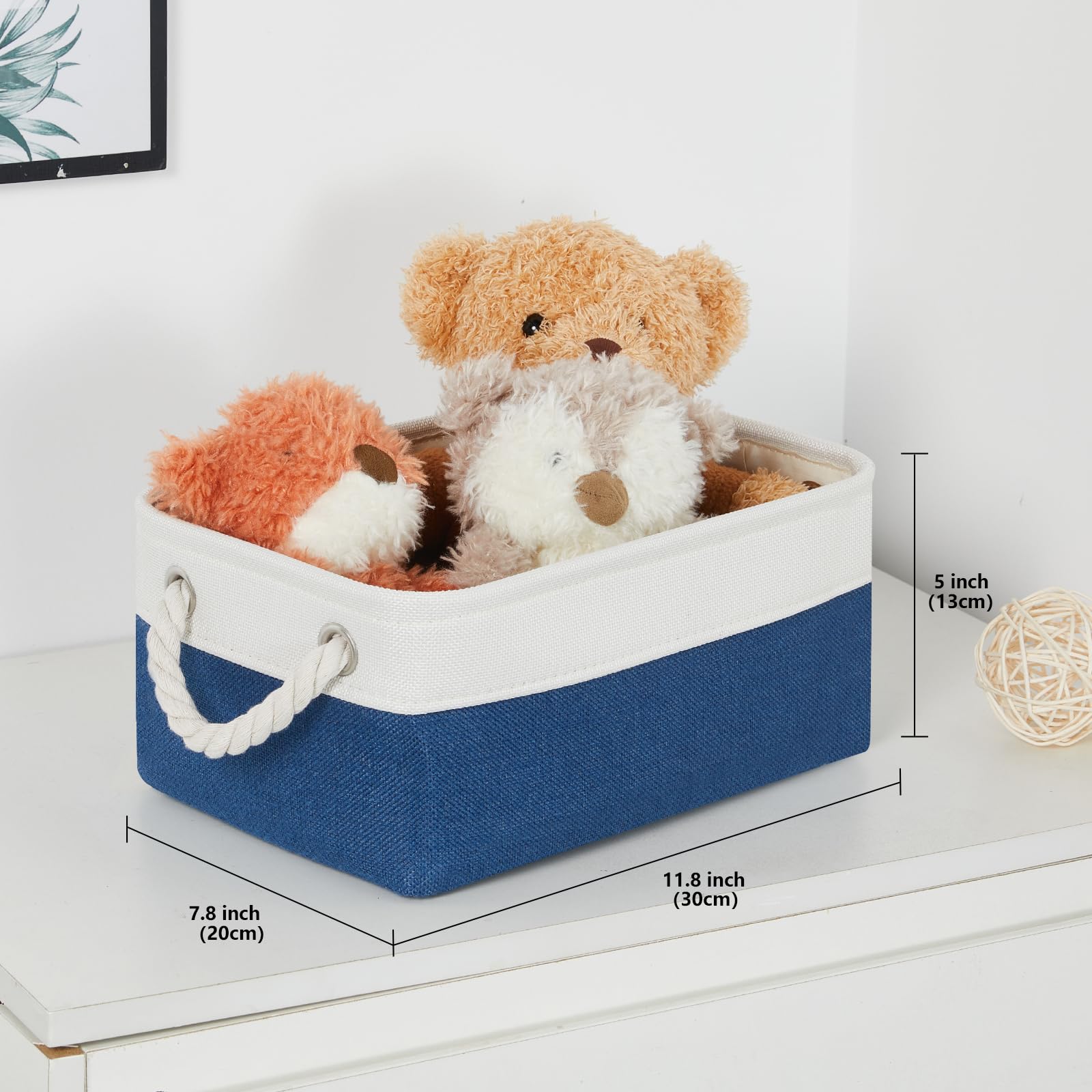 Bidtakay collapsible canvas storage baskets folded flat for compact travel and storage
