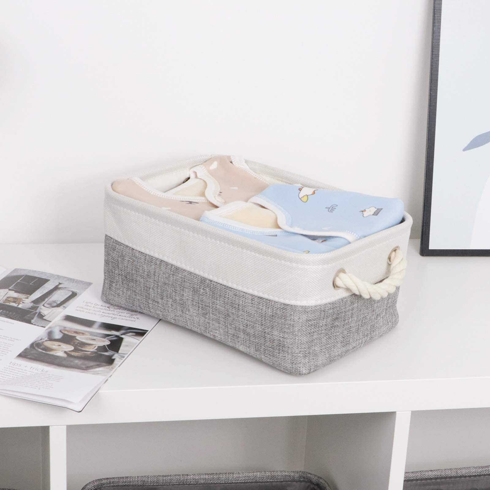 Bidtakay drawer magazines basket helps keep paperwork and magazines orderly.
