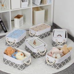 Bidtakay small storage basket with cotton rope handles for easy lifting