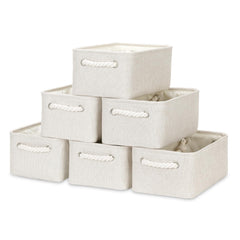 Bidtakay beige fabric storage basket close-up highlighting durable closet organization.