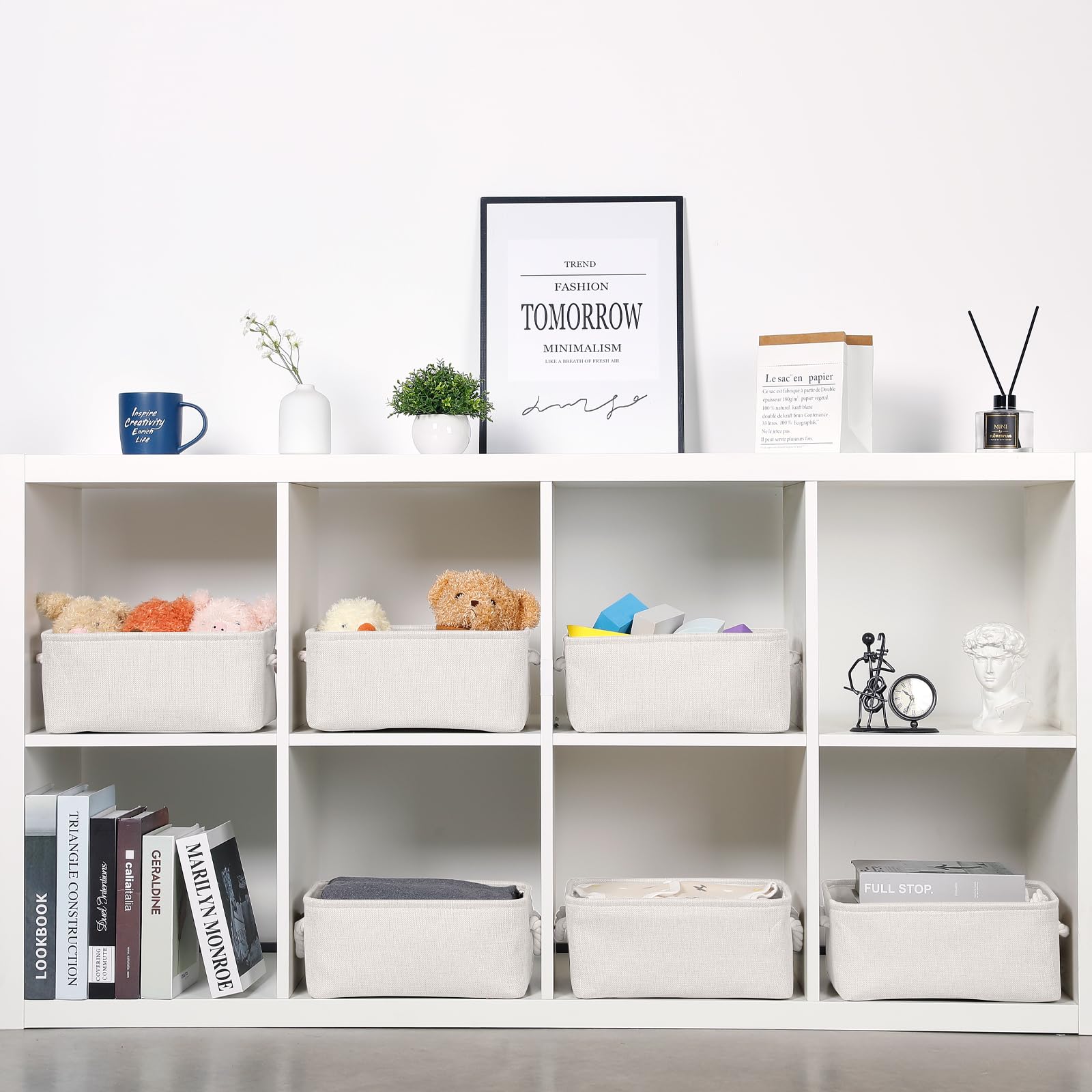 Bidtakay collapsible storage basket fold-flat view emphasizing space-saving design.