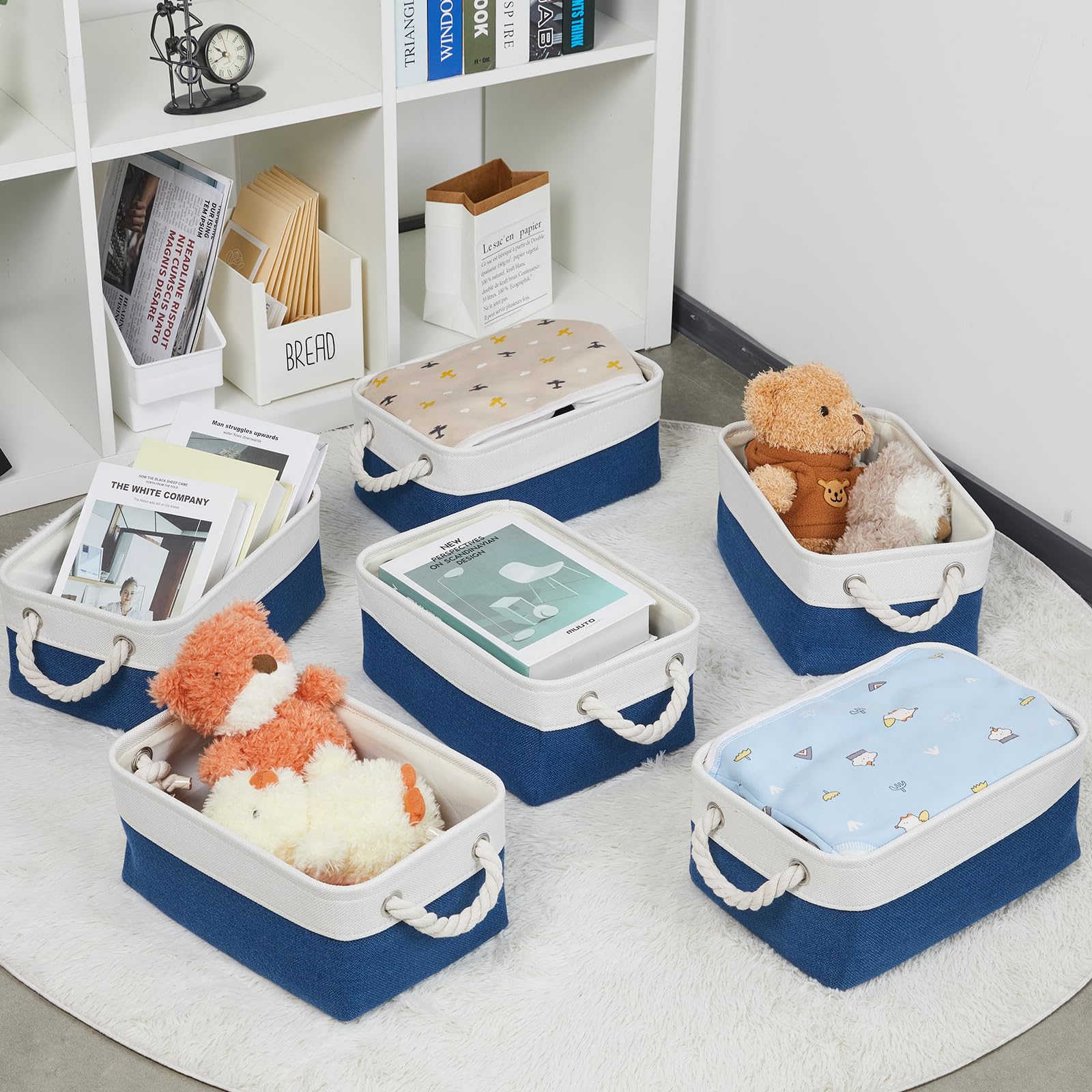 Bidtakay soft cotton rope handles on baskets ease carrying and retrieval