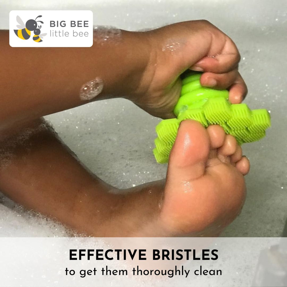 Big Bee, Little Bee 3-inch ScrubBEE fits small hands for confident washing.