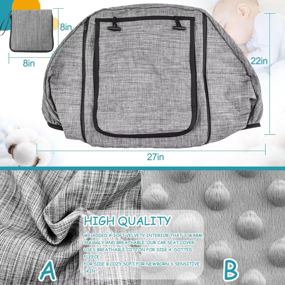 BigHippo gray melange cover with two-layer windows enhances ventilation and visibility.