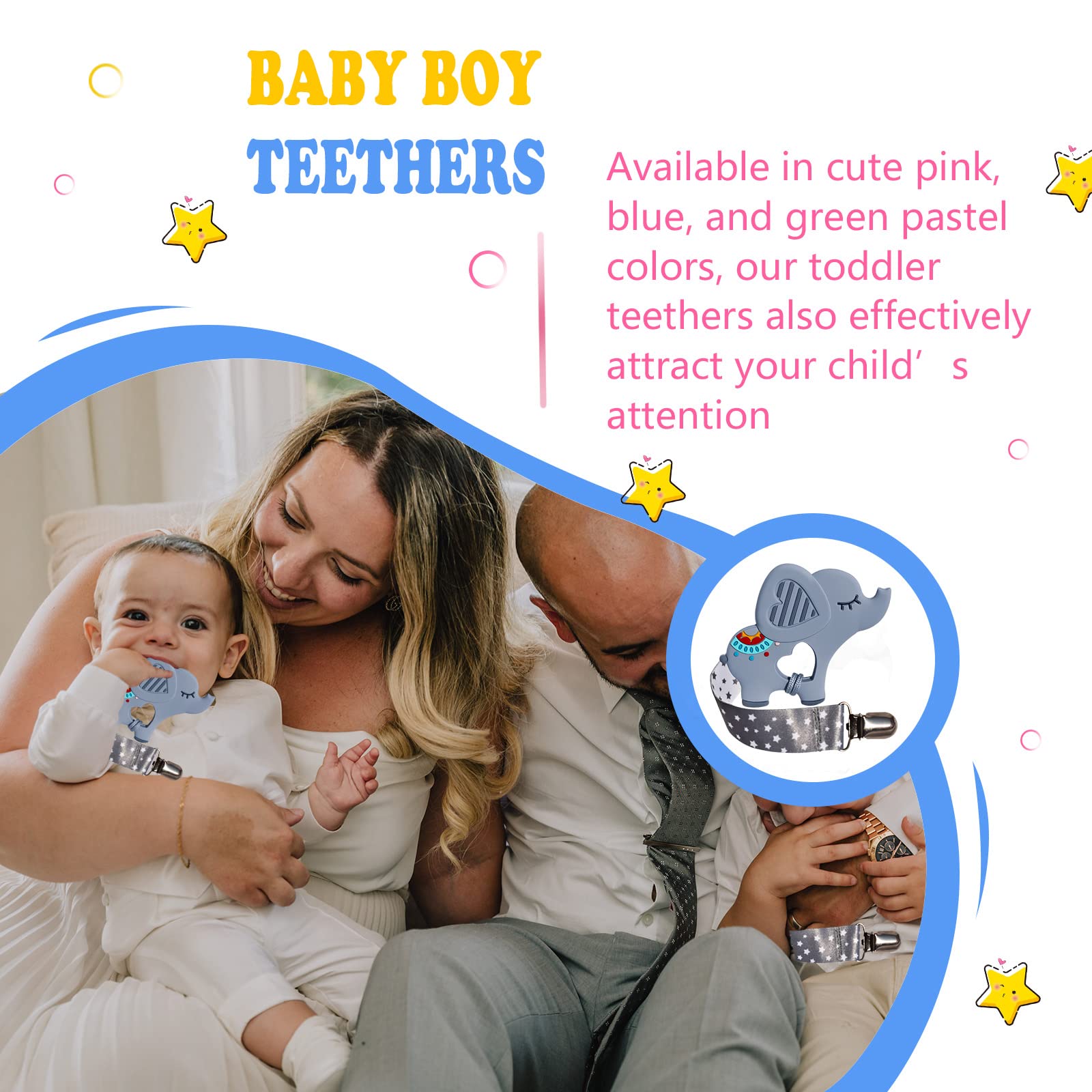 BIGSPINACH baby hand holding teether shows easy grip.