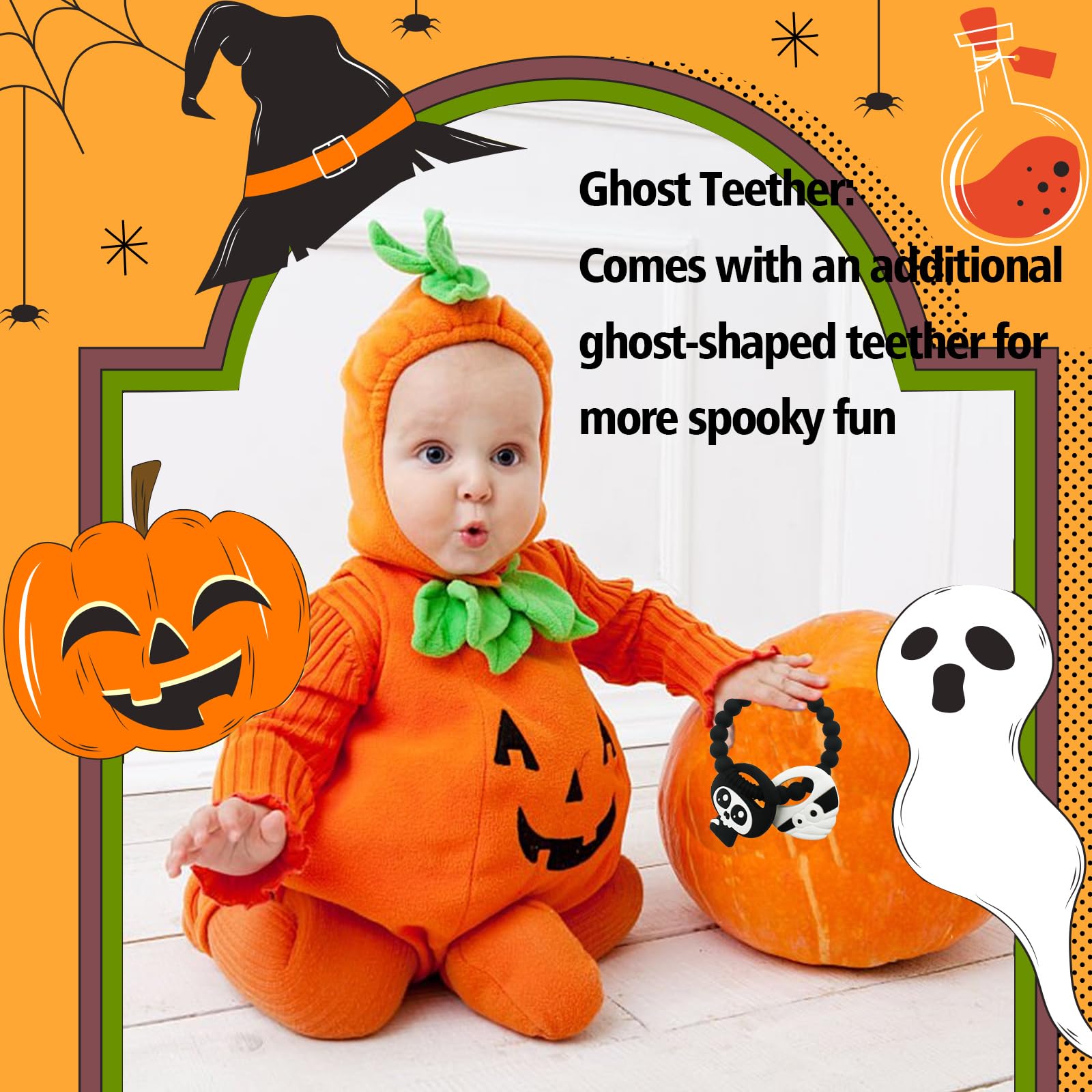 BIGSPINACH baby-teether-holding enables easy grasp for little fingers.