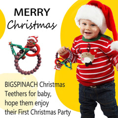 BIGSPINACH baby teether bear rattle gentle sounds