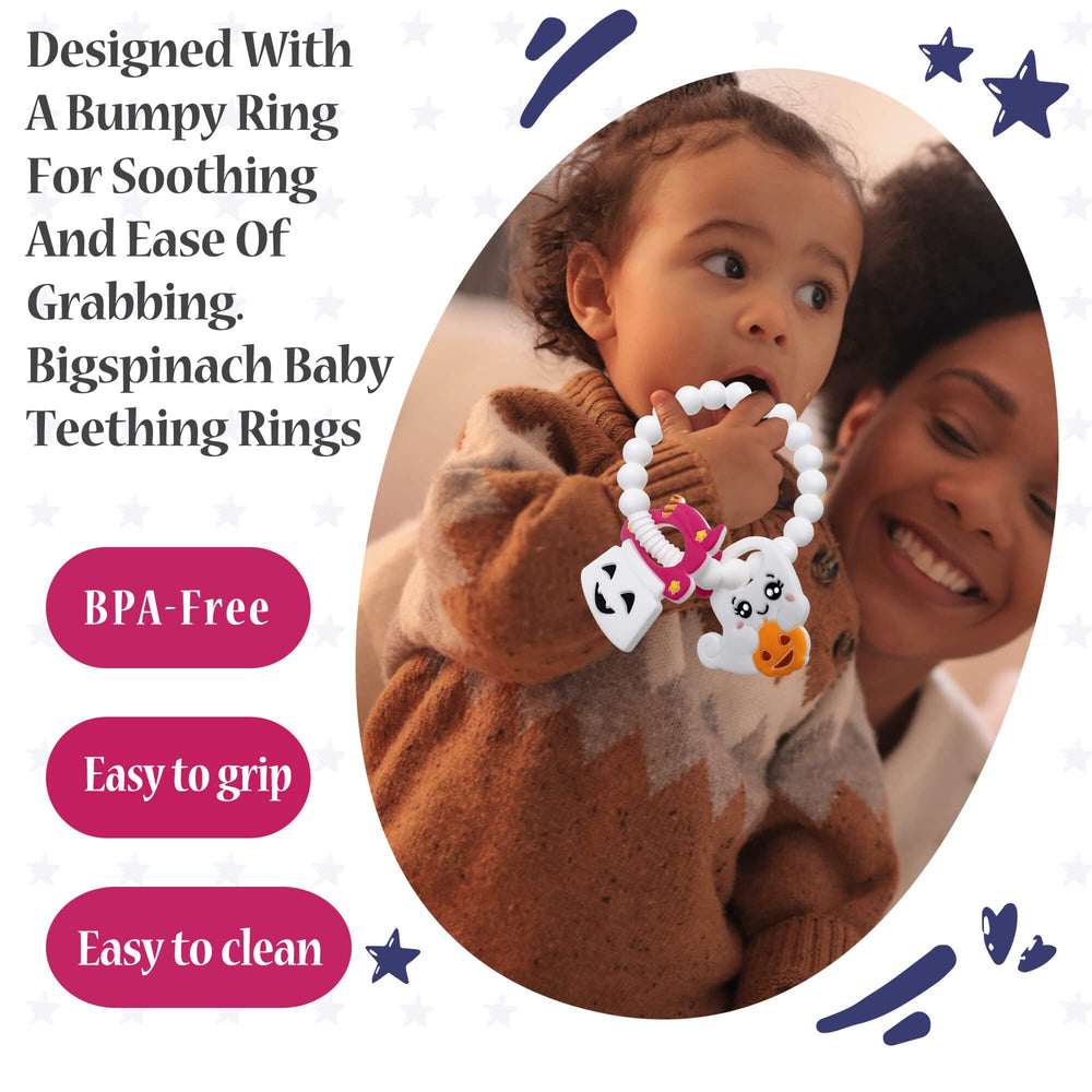 BIGSPINACH ghoul ring teether cute ring for sensory play