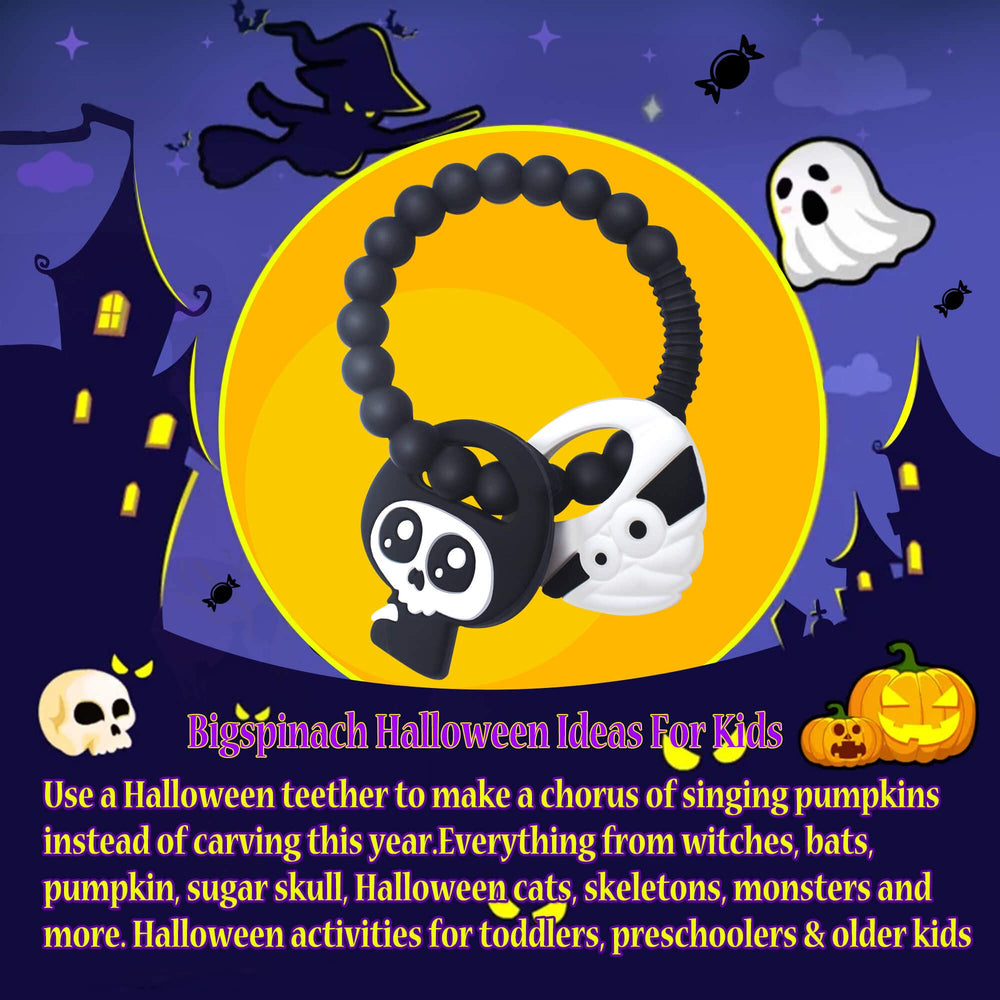 BIGSPINACH halloween activities teether ideas close-up suggesting playtime