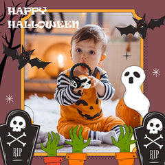 BIGSPINACH pumpkin-rattle teether adds teething relief and cute photo moments.