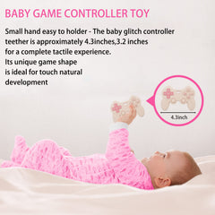 BIGSPINACH remote teething toy pink buttons close-up highlighting pop-button sensory feel