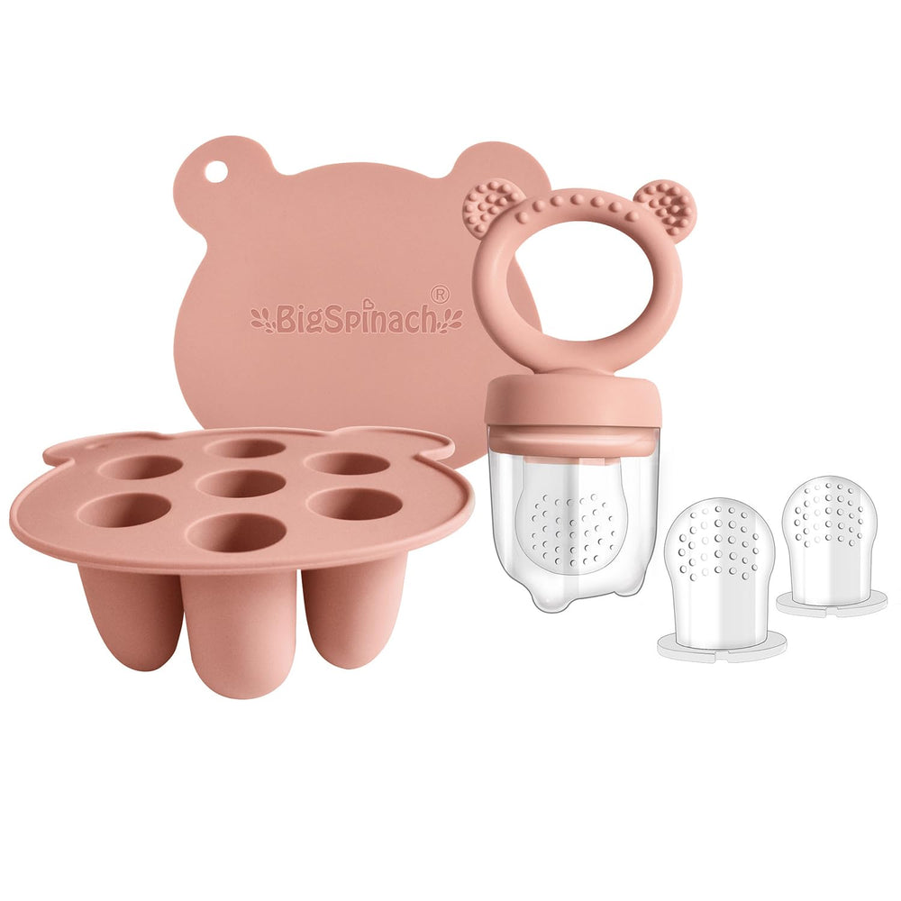 BigSpinach silicone baby freezer tray with lid showing organized storage for breast milk