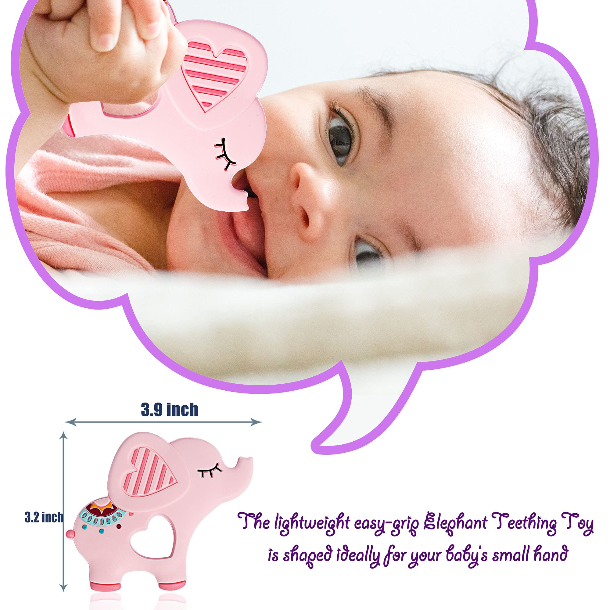 Bigspinach silicone baby teether supports front and middle teeth chewing