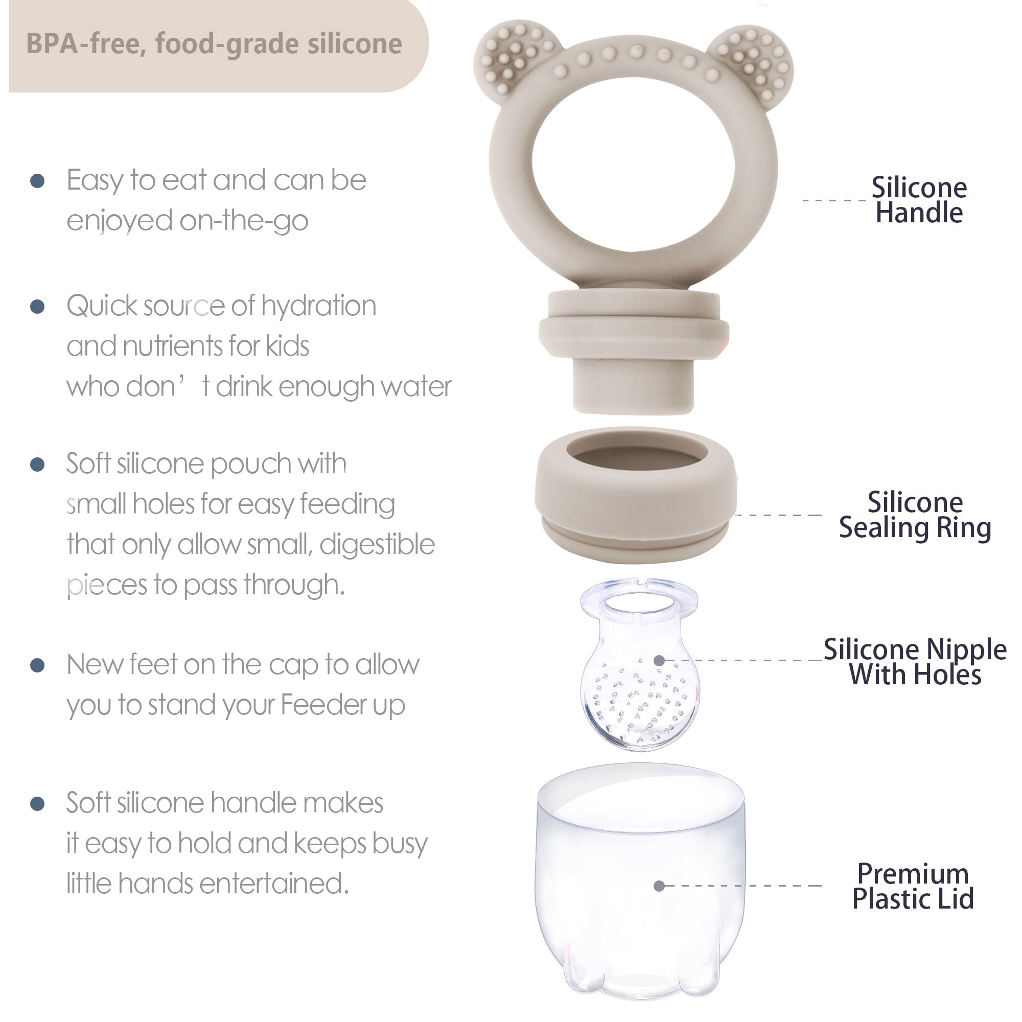 BIGSPINACH silicone teether product image highlighting safe teething relief