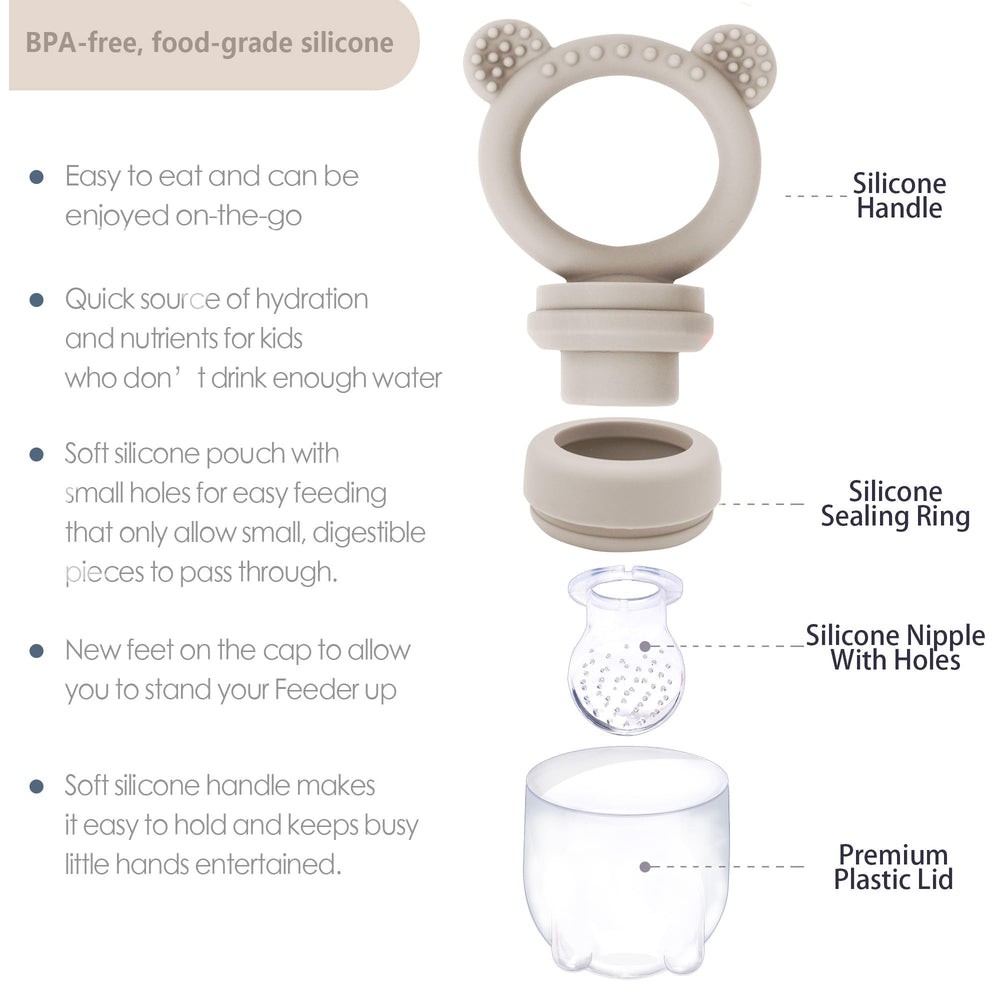 BIGSPINACH silicone teether product image highlighting safe teething relief