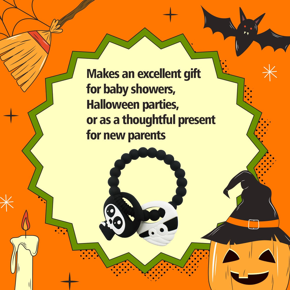 BIGSPINACH spooky-teethers-set provides multi-piece teething fun.