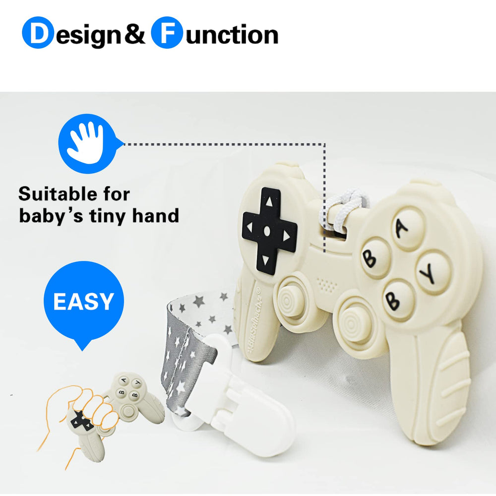 BIGSPINACH teether-easy-grip demonstrates easy-to-grab design for tiny hands and shared play.