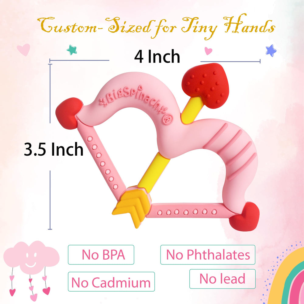 BigSpinach stroller-accessory teether pink; keeps toy within reach on walks.