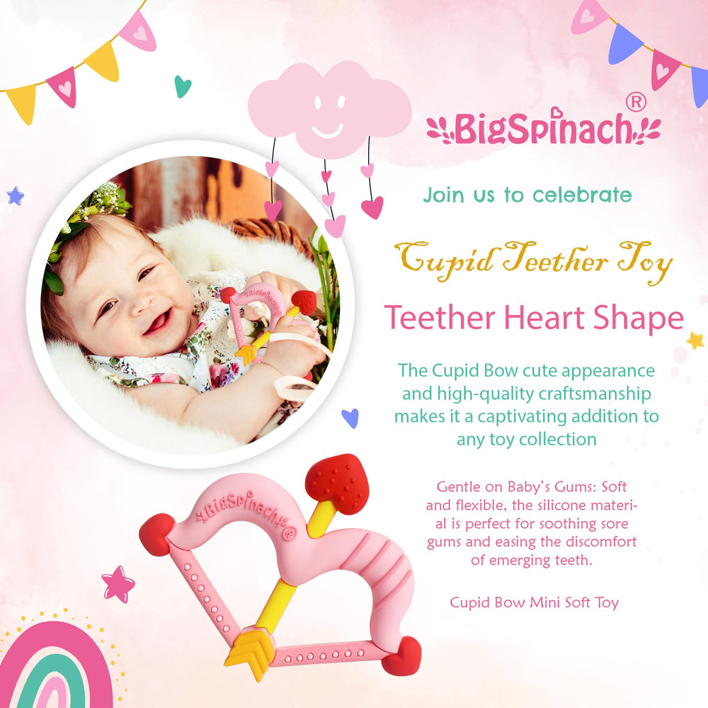 BigSpinach tiny-hand grip teether pink; lightweight and easy to hold.
