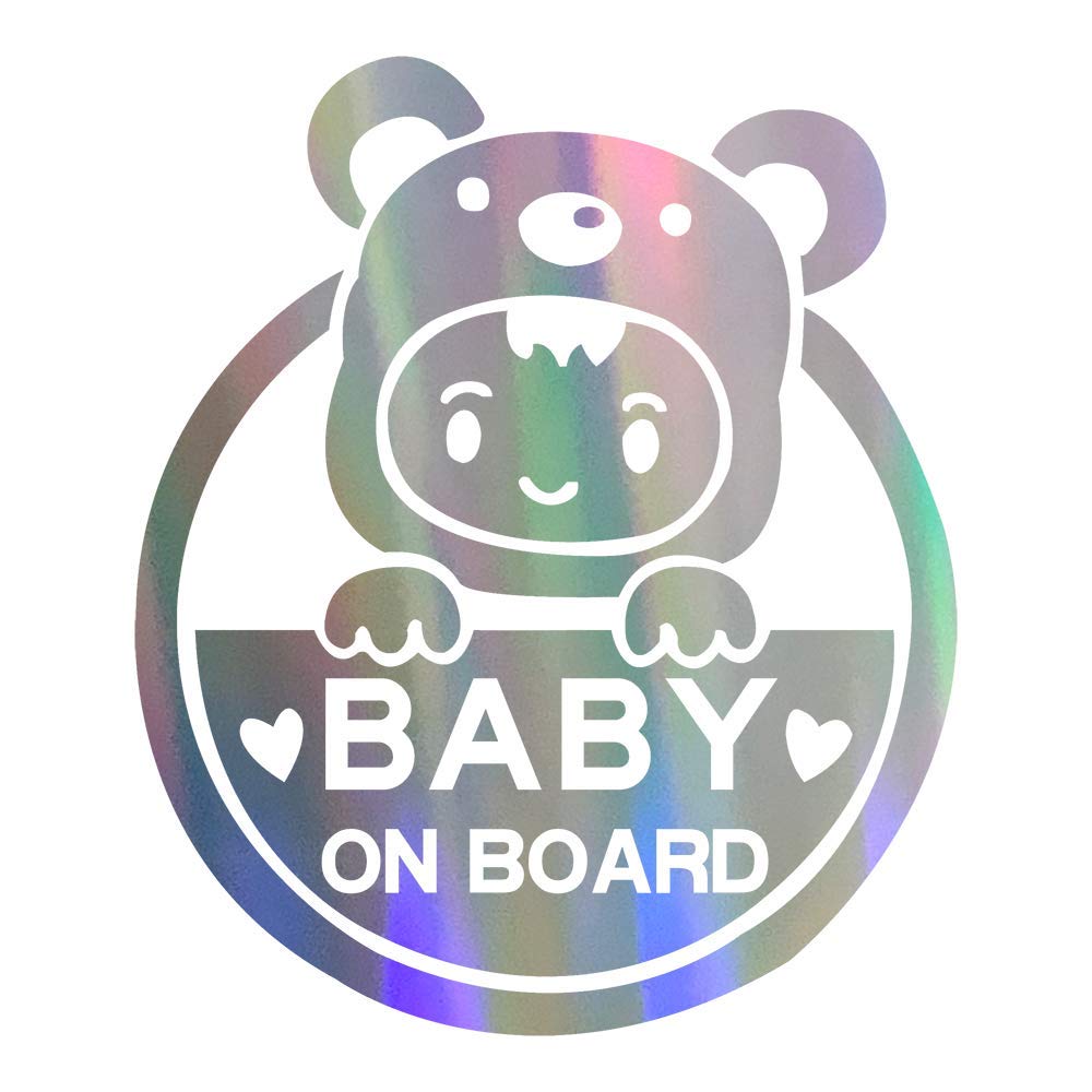 Biinfu baby on board sign on car window for kid safety awareness