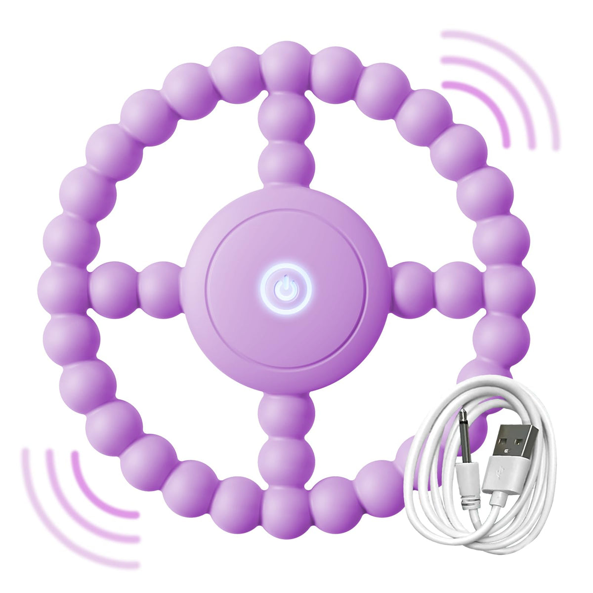 BIKCANP vibrating sensory chew toy purple side view supports calming teething exploration.